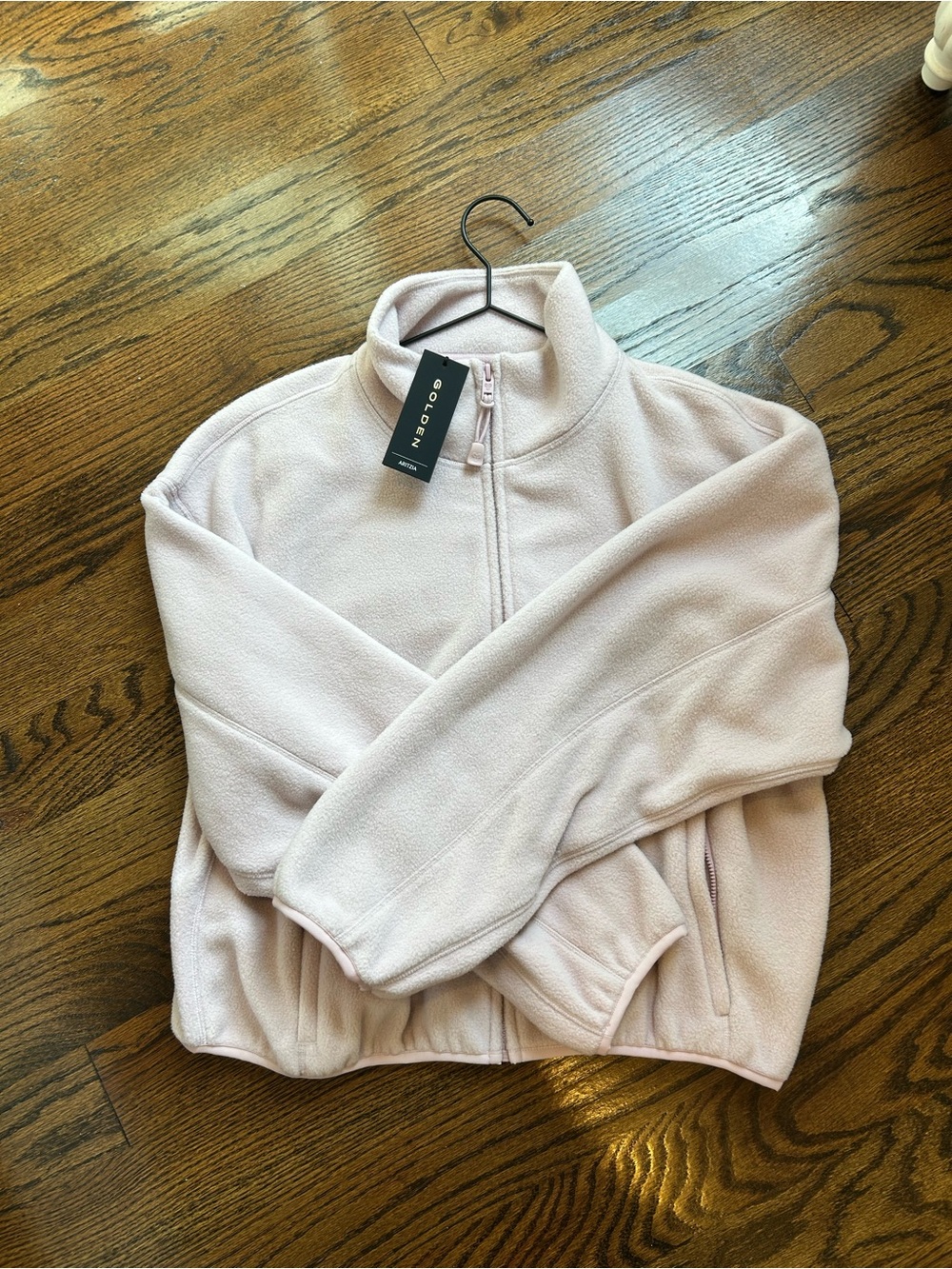 Aritzia Light Pink Quarter-Zip Fleece Pullover